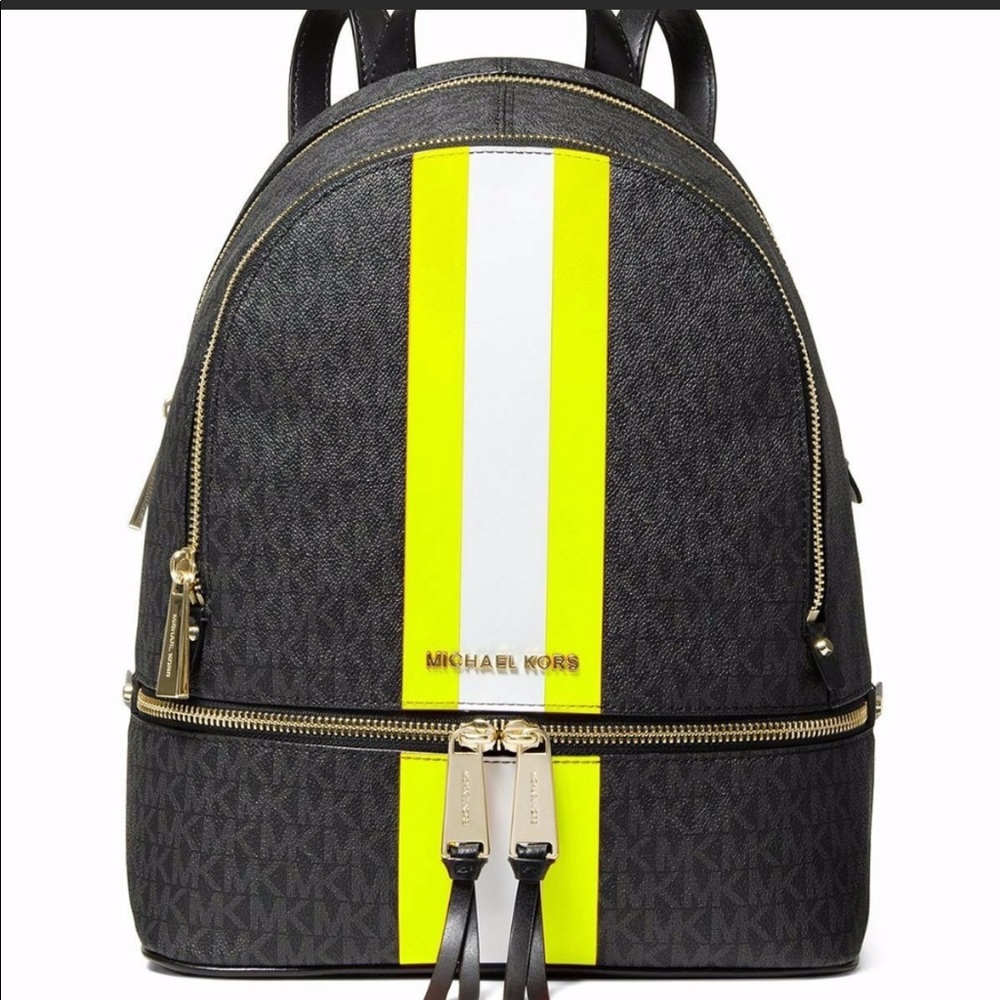 ISO!! Michael Kors neon stripe backpack